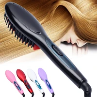 ceramic electric hair straightening brush hair straightener comb girls ladies wet dry hair care styling tools massage