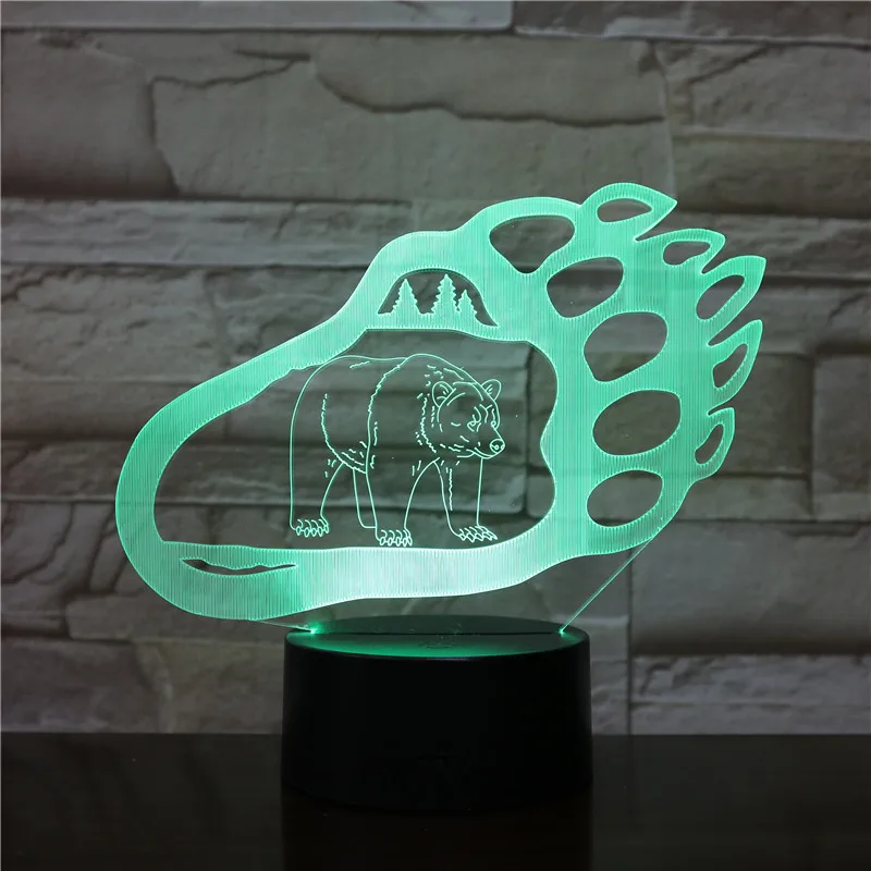 

Bear Paw Shape LED 3D Desk Night Light with 16 Colors Remote Change Kids Sleeping Night Atmosphere Dropshipping