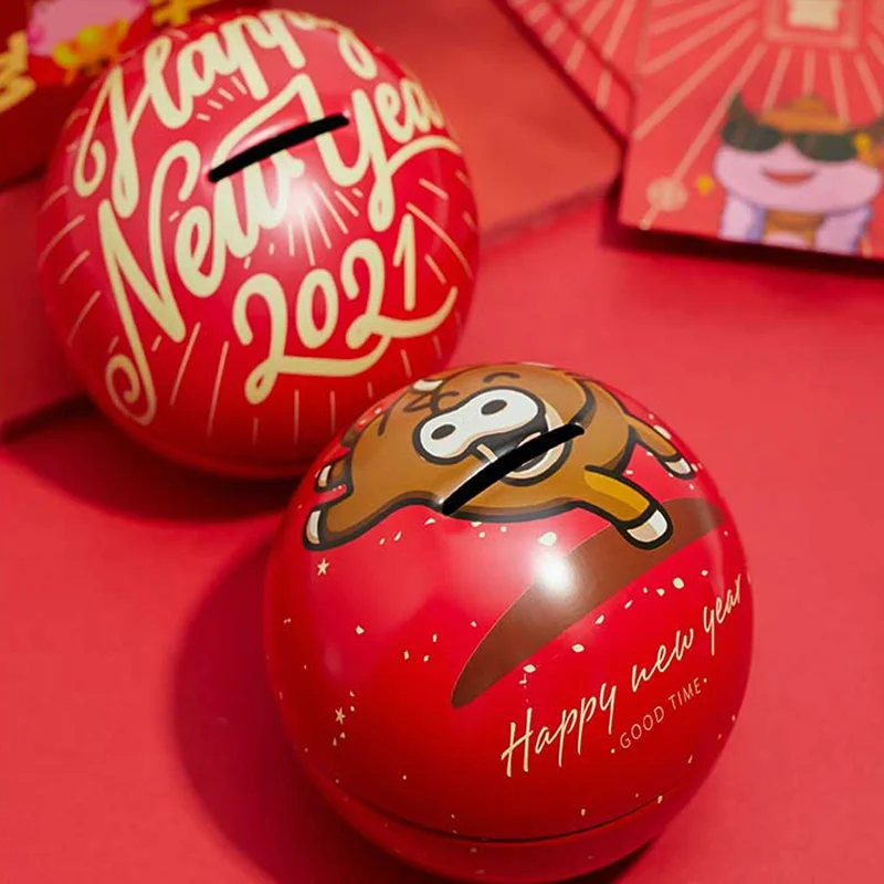 Копилка с красным шариком коробка для коллекционирования монет банка денег