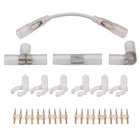 5 шт. 2-контактный светодиодный неоновый светильник Средний коннектор для круглой 2-проводной T L I Тип 14 мм разъем прямой кабель для неоновой трубки неоновый зажим