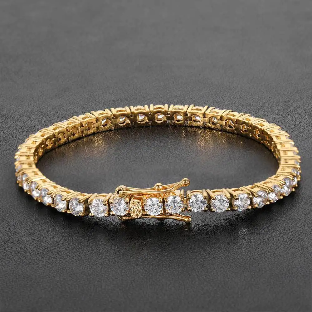 Ювелирные изделия Pave 3 мм/4 мм блестящая золотая пластина CZ вечный подарок для