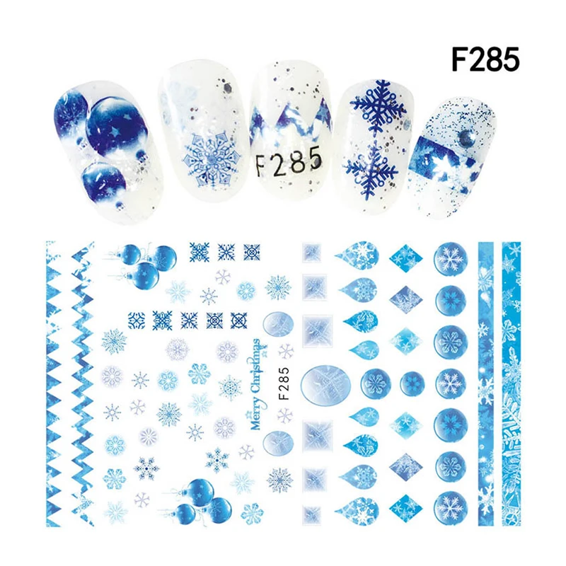 

10PCS a pack of new year new snowflake series nail stickers design DIY nail stickers decorative accessories