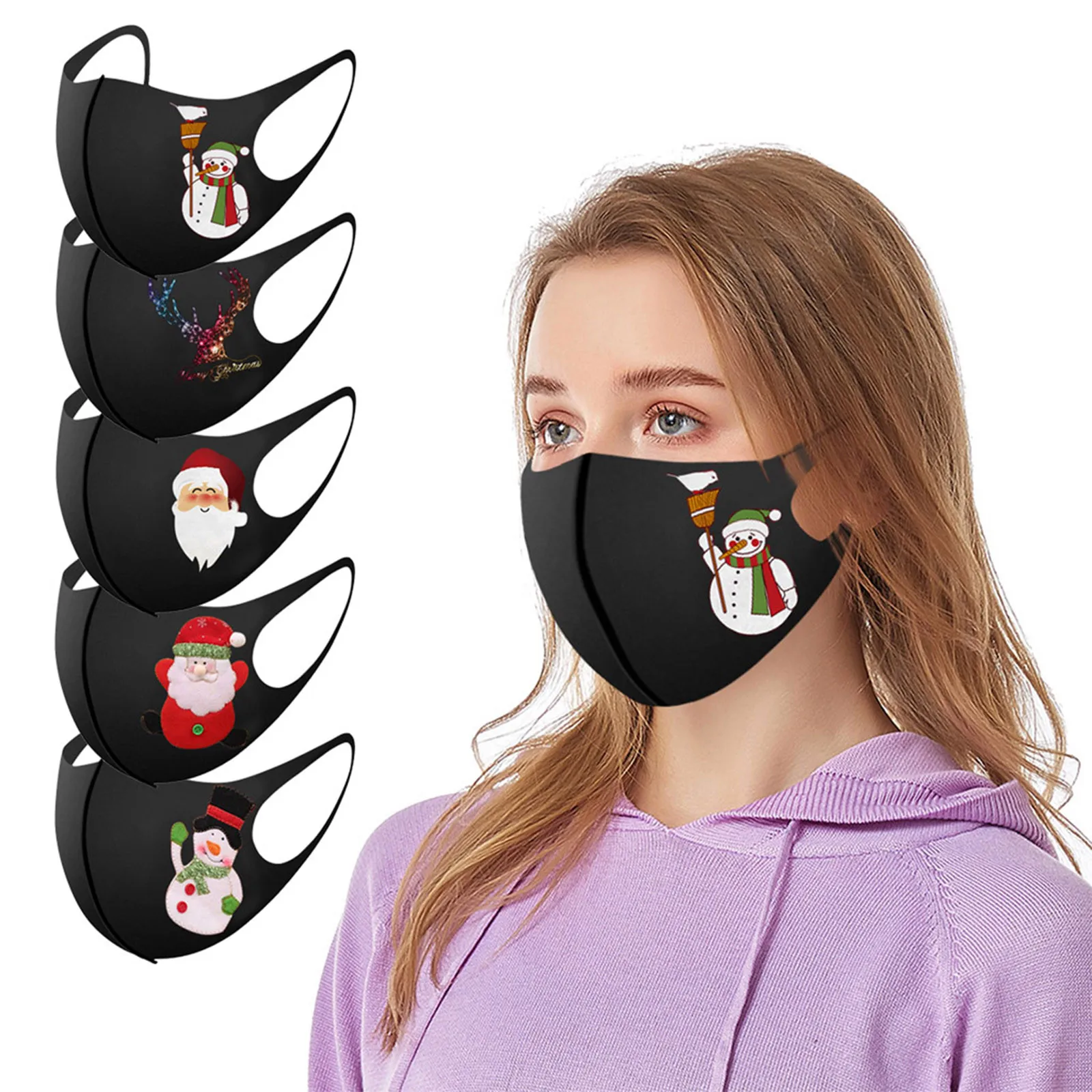 Модные маска на лицо с рисованным аниме маски наполовину для лица муфельной пыле