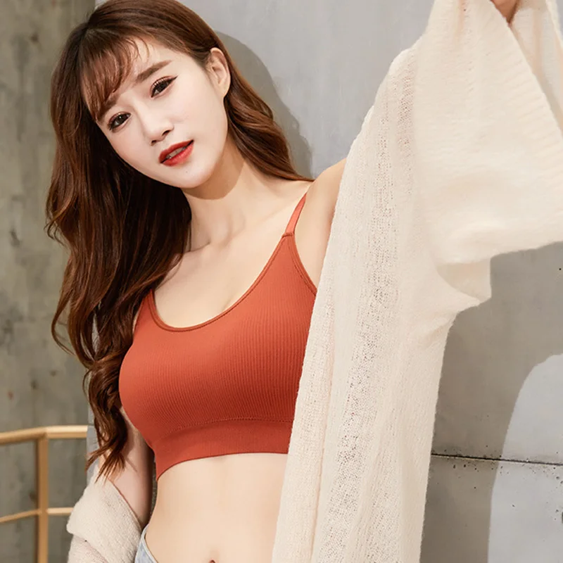 Женский бесшовный бюстгальтер дышащий Топ однотонный регулируемый для спорта