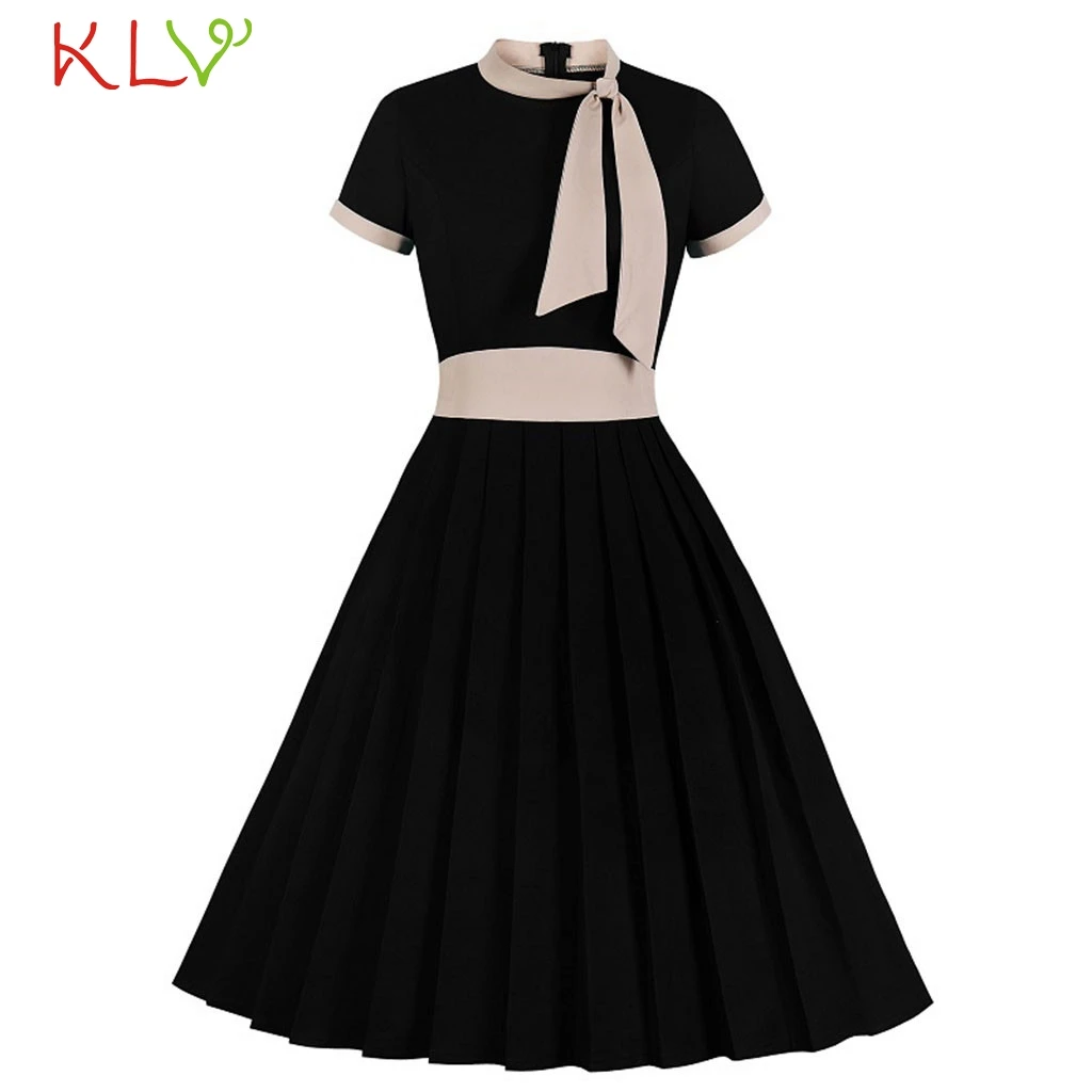 Винтажное женское платье с бабочкой короткий рукав плиссированное летние