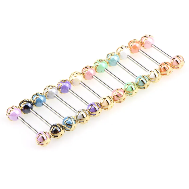 12 шт красочные Шпильки Мяч Язык соска бар кольцо Штанга ювелирные изделия