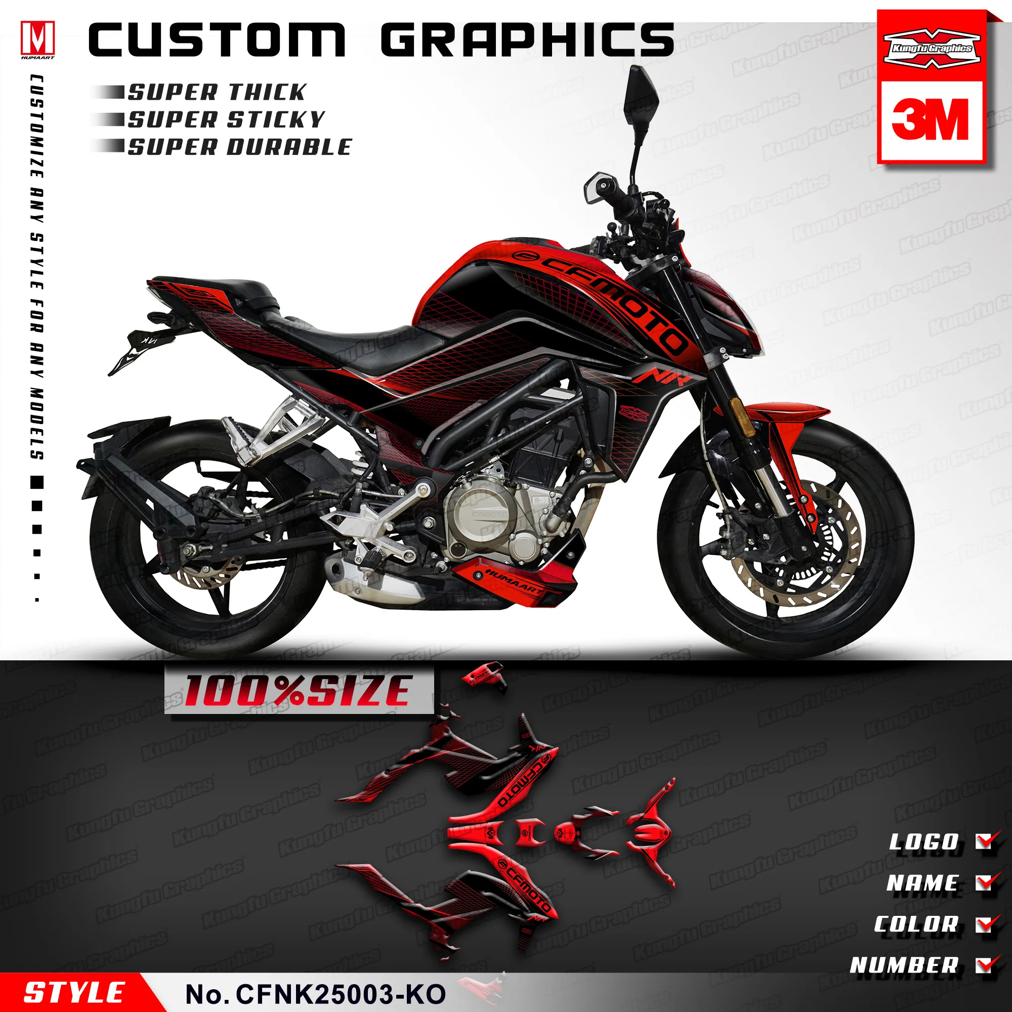 KUNGFU графика индивидуальный стиль наклейка полный комплект для CFMOTO 250 NK 250NK NK250