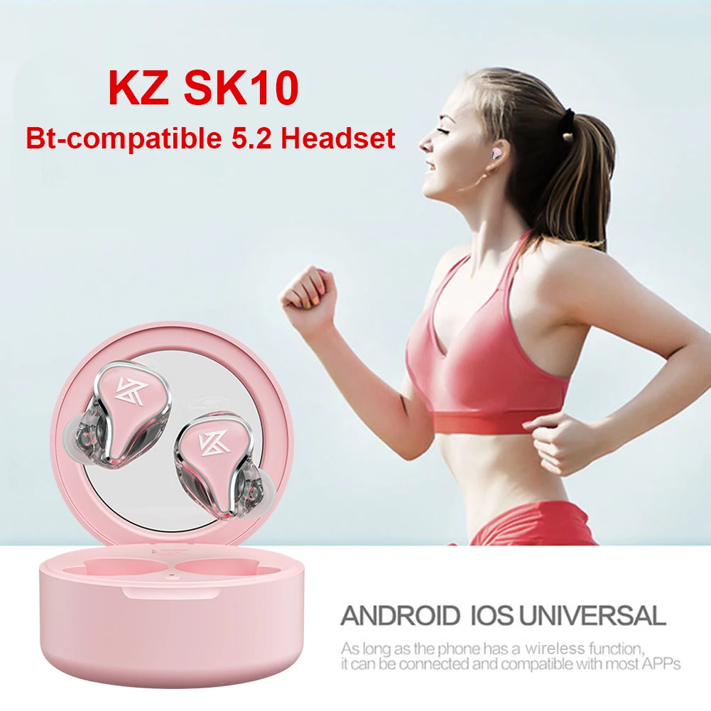 

KZ SK10 5,2 Bluetooth-совместимые гибридные наушники 1DD + 1BA беспроводные наушники-вкладыши спортивные шумоподавляющие наушники-вкладыши гарнитура