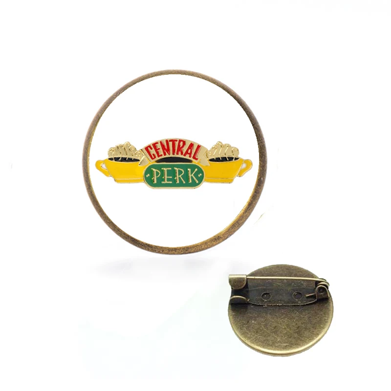 Мода брошка Друзья ТВ шоу ювелирные изделия Central perk Кофе время металлические
