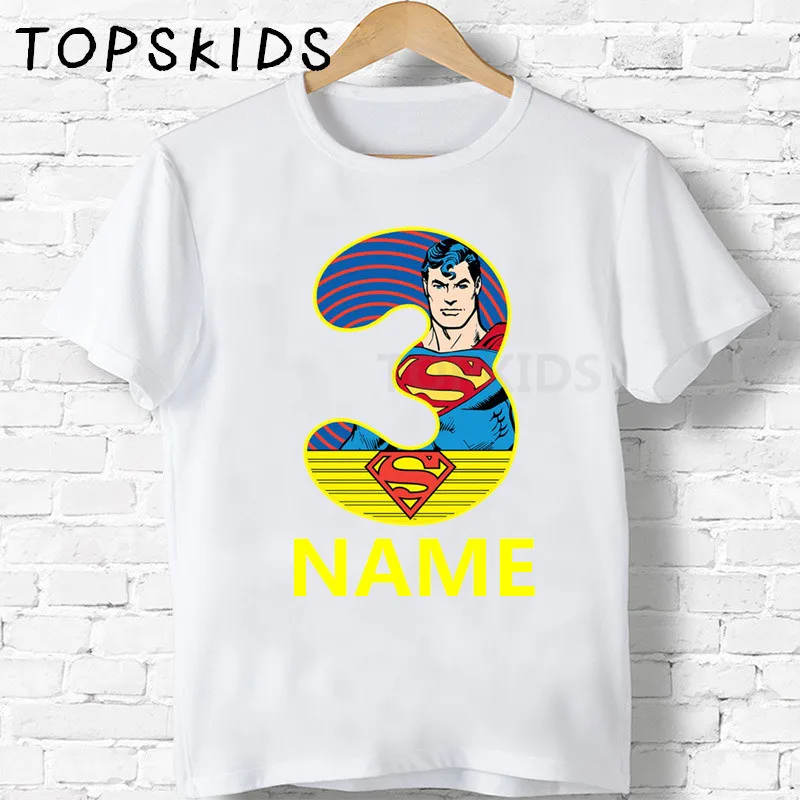 2020 детская одежда для маленьких мальчиков на день рождения номер 1 ~ 9 Супермен