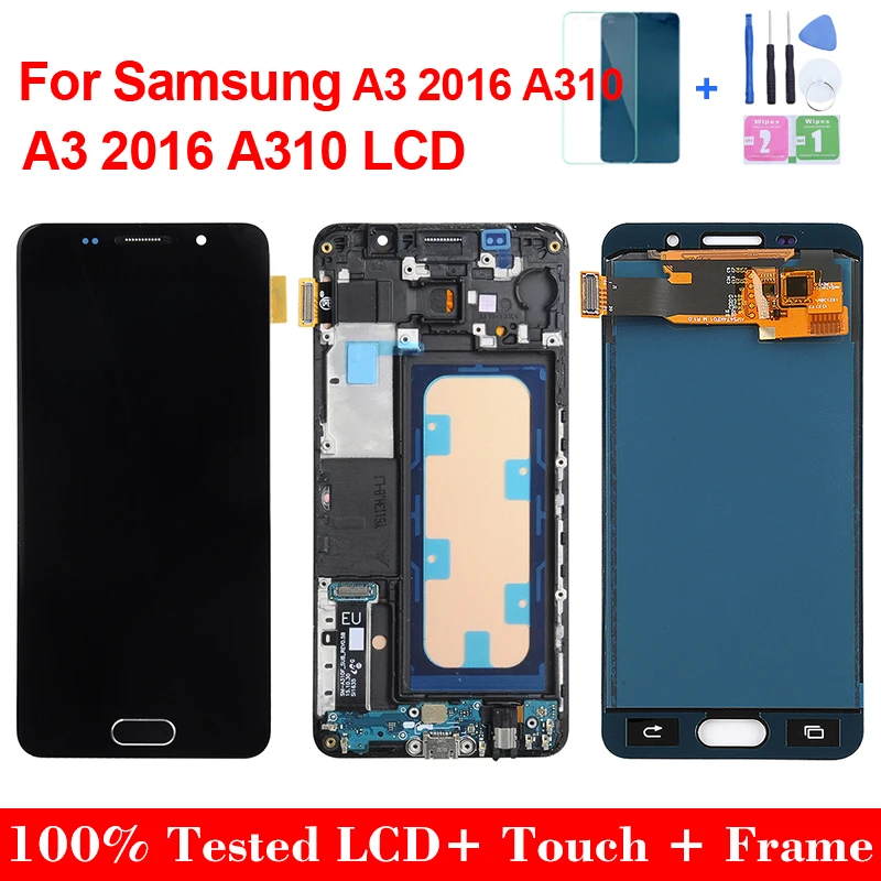 ЖК-дисплей 4 7 &quotA310F для SAMSUNG Galaxy A3 2016 A310 A310FN A3100 сенсорный экран с дигитайзером в