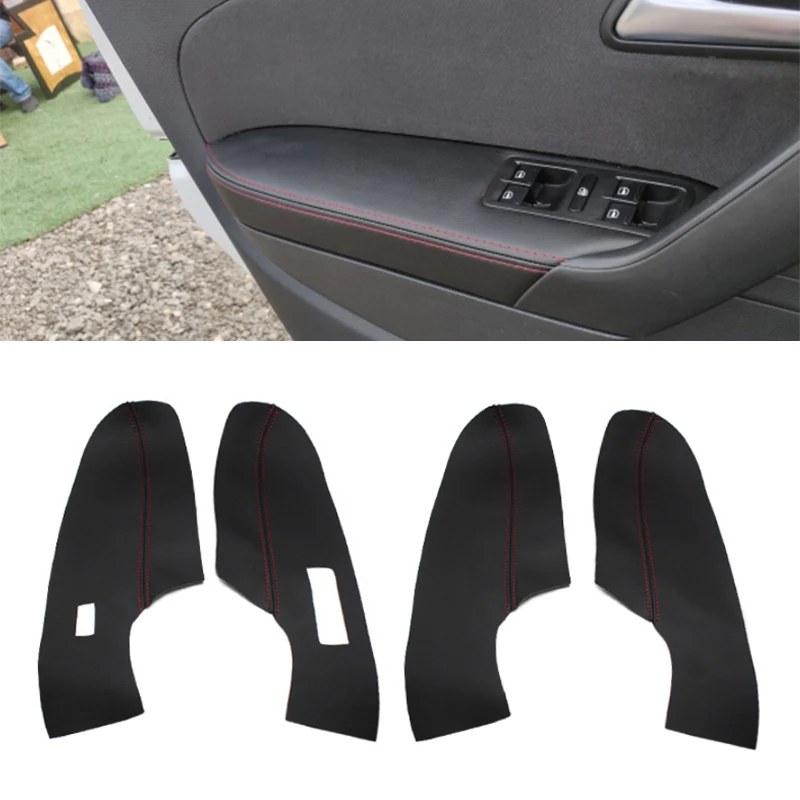 Крышка панели двери из мягкой кожи для VW Polo 2011 2012 2013 2014 2015 2016 внутренняя дверь