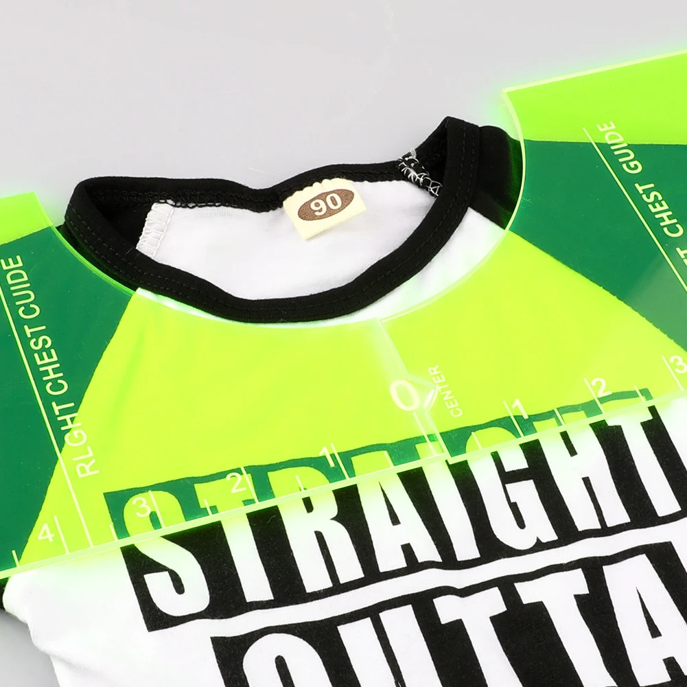 

2PCS Multifunctional Tailor Accessories Measuring Ruler T-Shirt Alignment Ruler Guide Fabric DIY Chart Sewing Ruler Tool