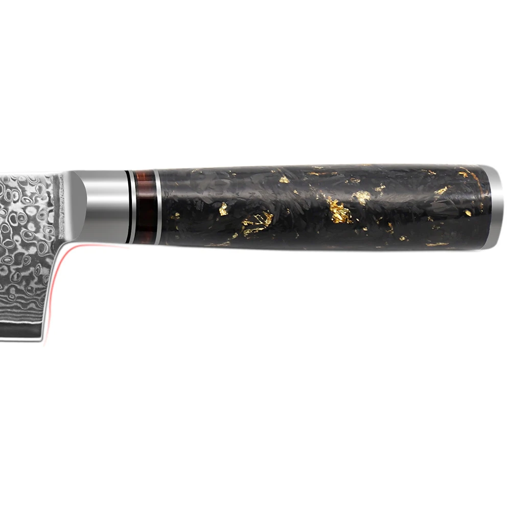 

SG 8.5 inch Chef Knives High Carbon VG10 Japanese 67layer Damascus Kitchen Knife Stainless Steel Gyuto Knife Gold Leaf Handle