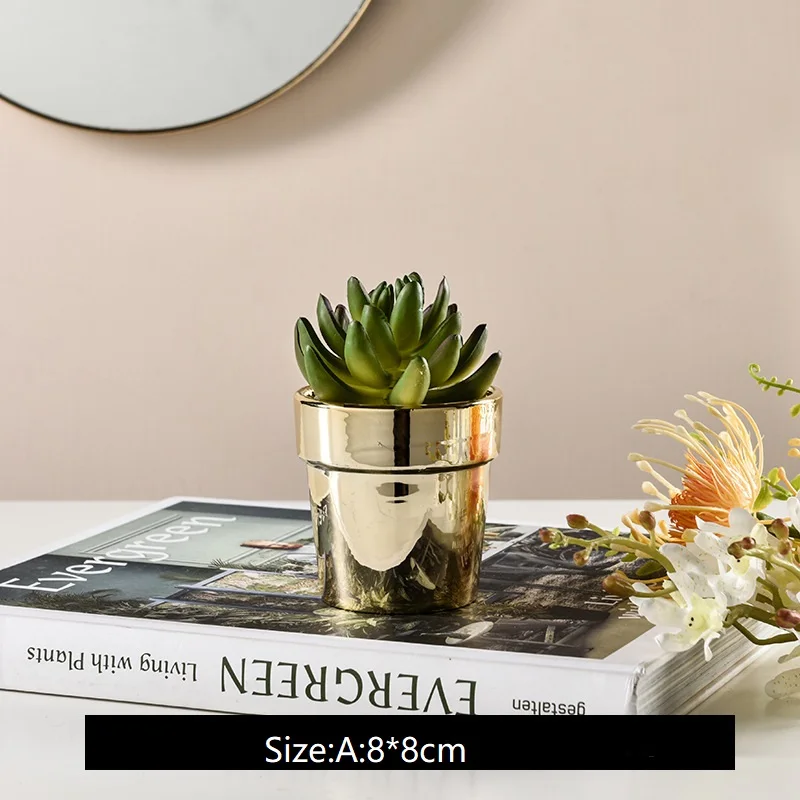 Скандинавские керамические вазы светильник роскошный суккуленты в горшке