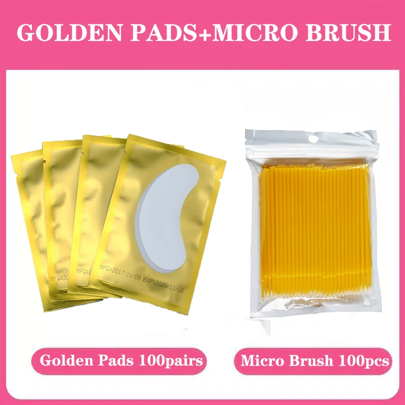 Pads and Micro brush Пластыри для наращивания ресниц кругов под глазами колодки наращивание ресниц Пластыри для ресниц 25/50/100 пар, инструменты для наращивания - Цвет: Pads and Micro brush