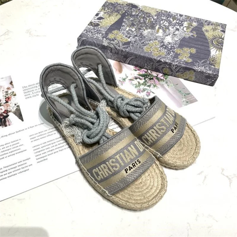 Роскошные летние женские тапочки сандалии плоская подошва плетеная повязка