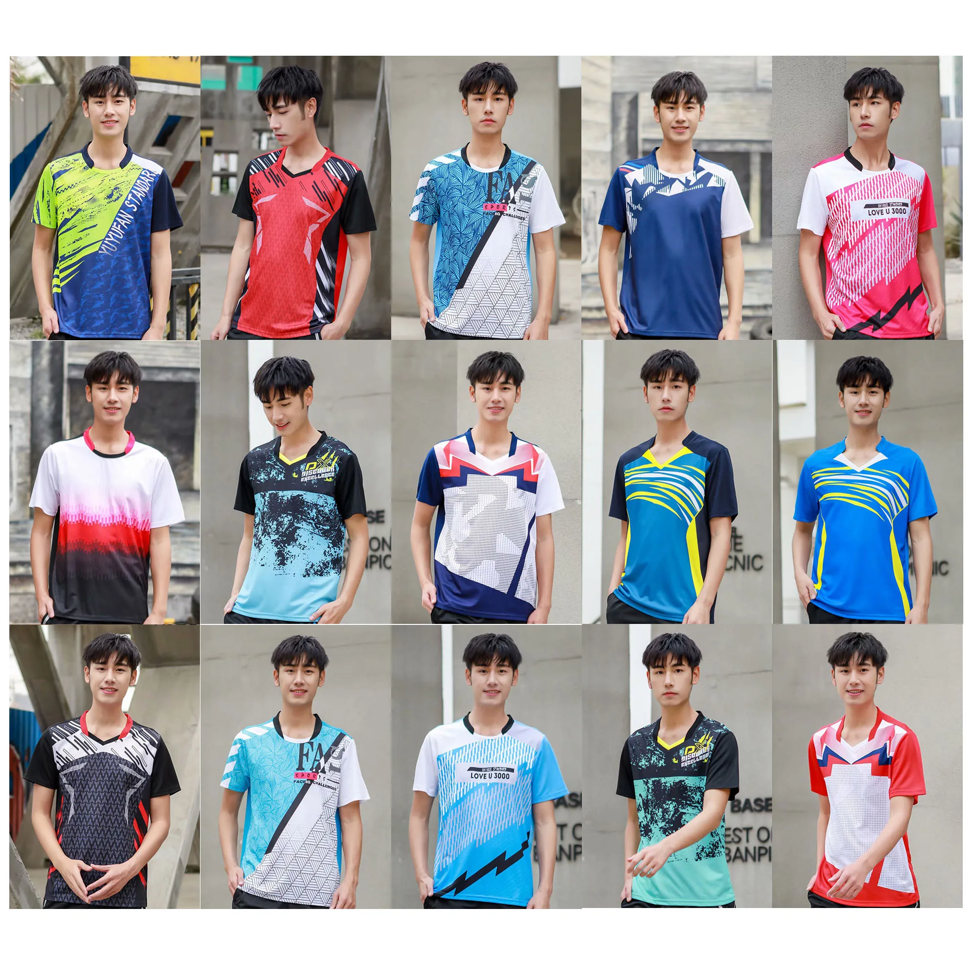 

Men Tennis Shirt, Youth Badminton T Shirt, Male Table Tennis Jerseys Gym Clothes, Polyester Mr Badminton Clothing Sportswear