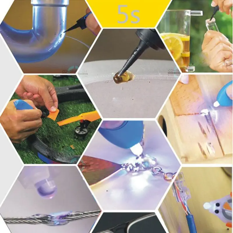 5 секундный фиксирующий УФ светильник Клей 15 мл с лампой сильное крепление для