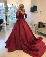 sexy v neck burgundy long quinceanera dresses with 34 sleeve for 15 year ball gown sweep train formal girl princess gowns