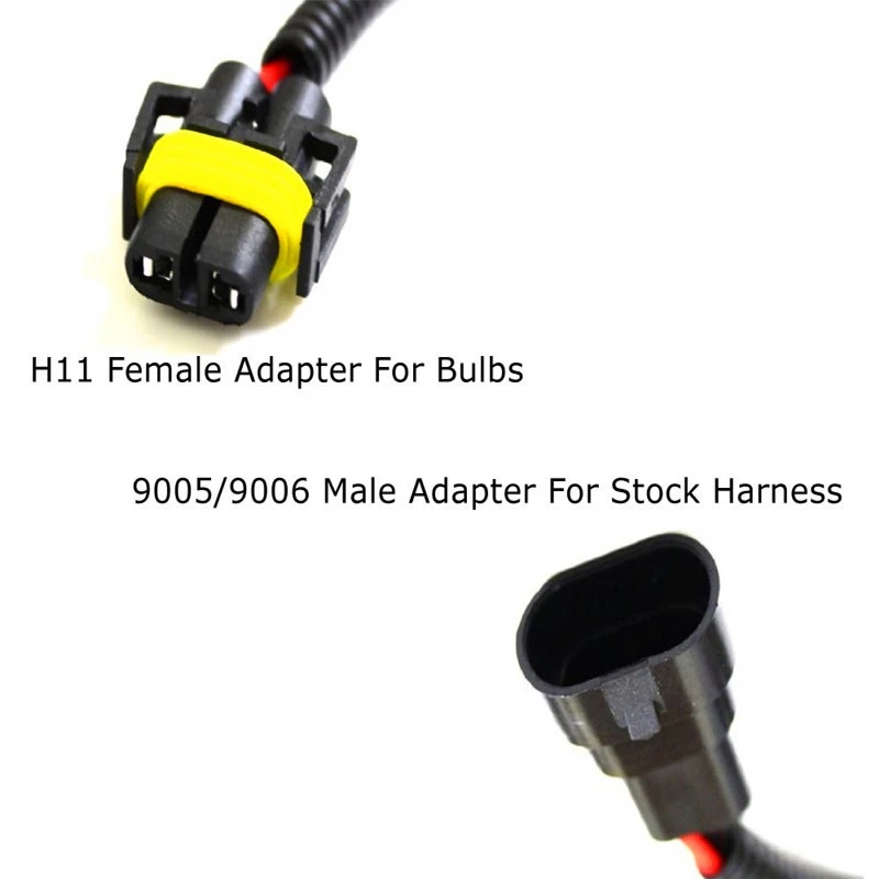 2PC 9006 To H11 H8 Headlight Fog Light Conversion Connector Wiring Harness Plug Cable Socket Repair Kit | Автомобили и мотоциклы