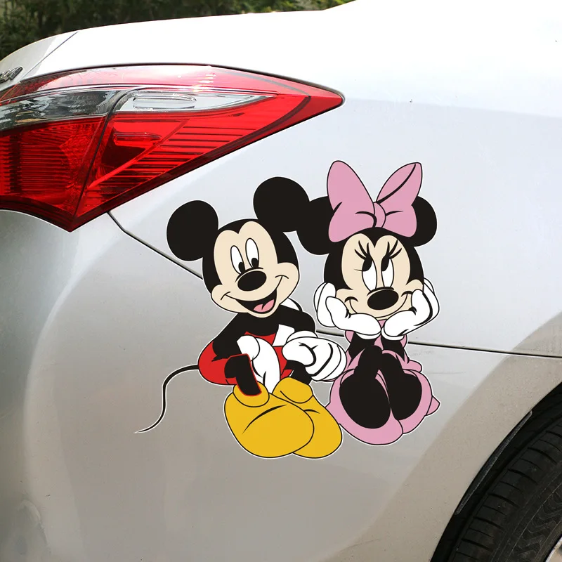 Наклейка на автомобиль Disney с Микки и Минни милая наклейка бак топлива дверь окно