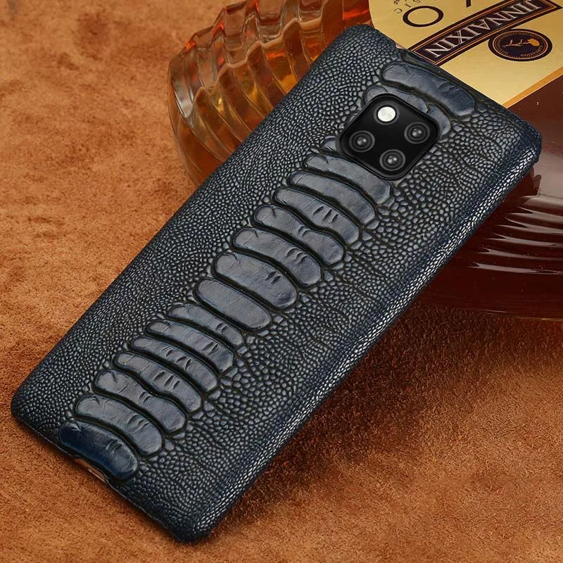 Blue Чехлы для телефонов huawei P10 P20 P30 Lite mate 9 10 20 lite Pro Case Ostrich Foot текстурированное покрытие для Honor 8X9 10 V20 P Smart case - Цвет: Blue