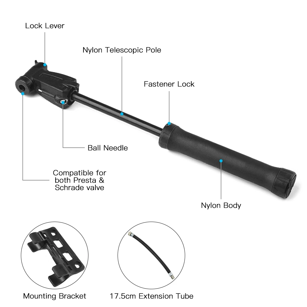 Велосипедный мини-насос 80PSI велосипедный воздушный насос подходит для Presta Schrader