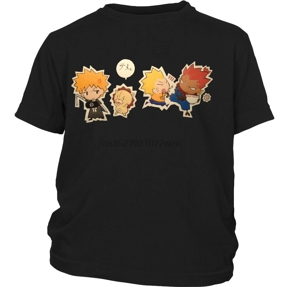 Забавная футболка унисекс с аниме для детей Подростковая принтом Bleach Детская
