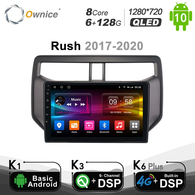 

6G+128G Android 10.0 Ownice Autoradio 2 Din for Toyota Rush 2017 - 2020 Car Radio Auto GPS Multimedia DSP 1280*720 SPDIF 4G LTE