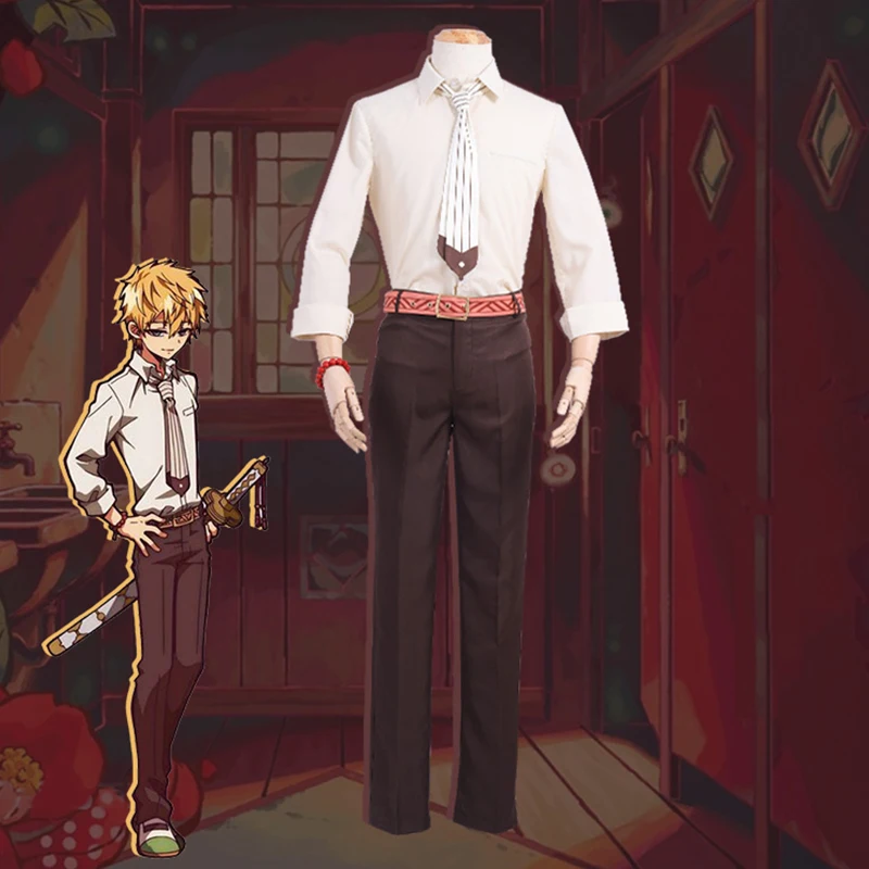 Аниме Комикс Jibaku Shounen Hanako kun косплей костюмы Minamoto Teru Косплей Костюм Школьная