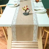 table runner 30 x 275cm linen with lace rustic for wedding party romantic rectangle table runners farmhouse french style daily
