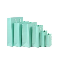 20pcs blue paper bag for party christmas thickened gift kraft paper bags clothing bags shopping kraft paper gift handbags