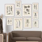 Схема с изображением мозга, образовательная патентная настенная Картина на холсте, скандинавские плакаты и принты, настенные картины для декора гостиной