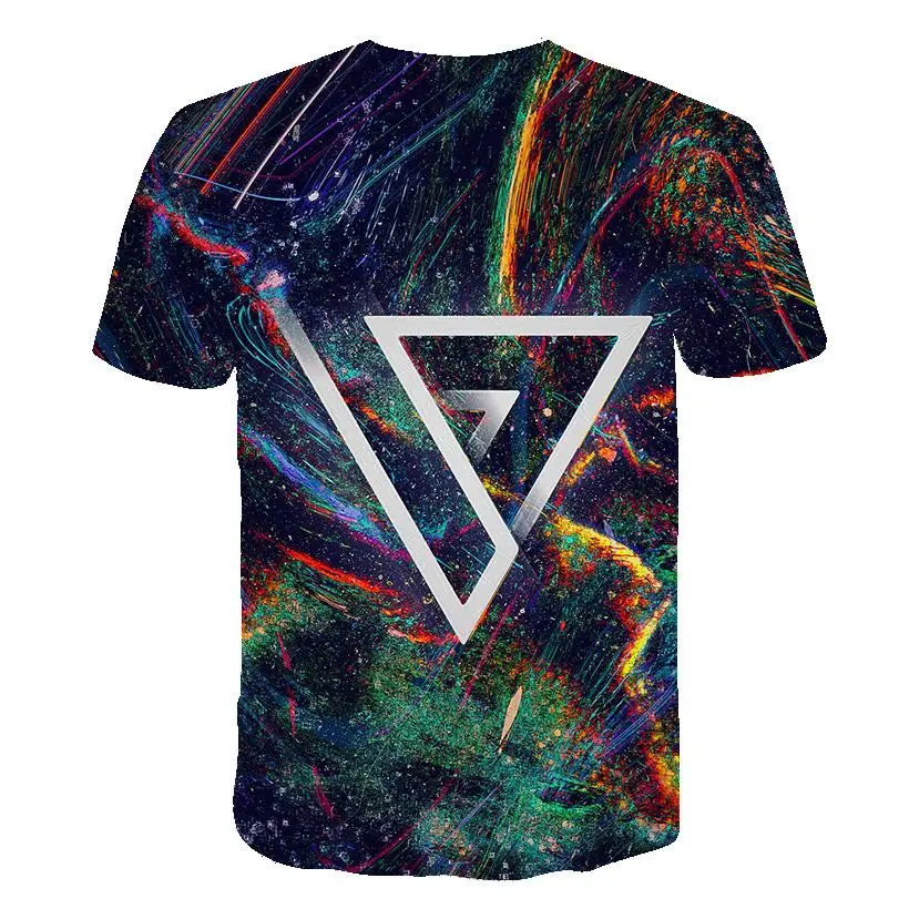 Модная мужская футболка с круглым вырезом лето 2020 Мужская геометрическим