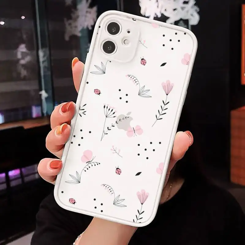 

Fly butterfly art design pattern luxury Phone Cases matte transparent For iphone 7 8 11 12 plus mini x xs xr pro max cover