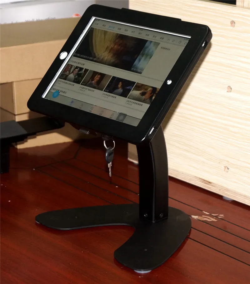 

New 10.2-inch 7th Gen kiosk tilting tablet enclosure secure display stand for iPad with anti-theft lock and a variety of bases