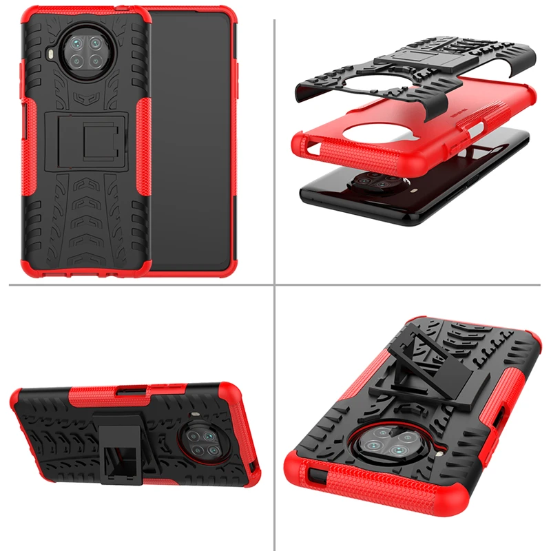 for xiaomi mi 10t lite case anti knock bumper heavy duty armor stand back cover mi 10 t lite 5g silicone phone case mi 10t lite free global shipping