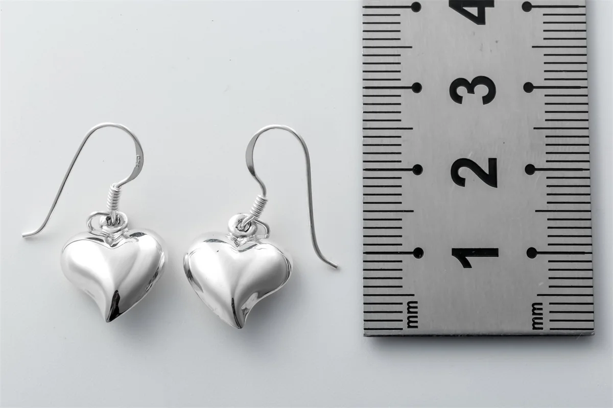 Серьги-подвески в форме сердца из стерлингового серебра 925 пробы байкерские