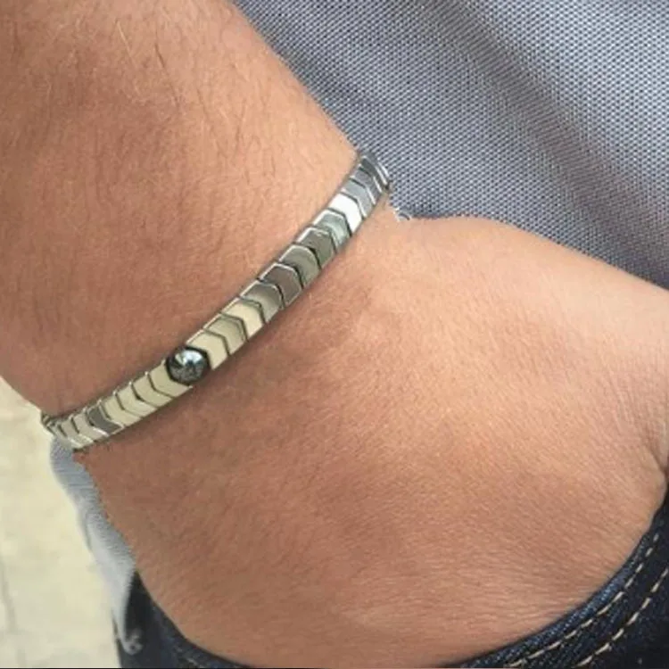 Браслет из гематита и натурального камня мужской простой комплект украшений