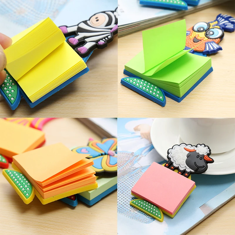 Милые животные примечание бумажные магниты для холодильника стикер сообщений