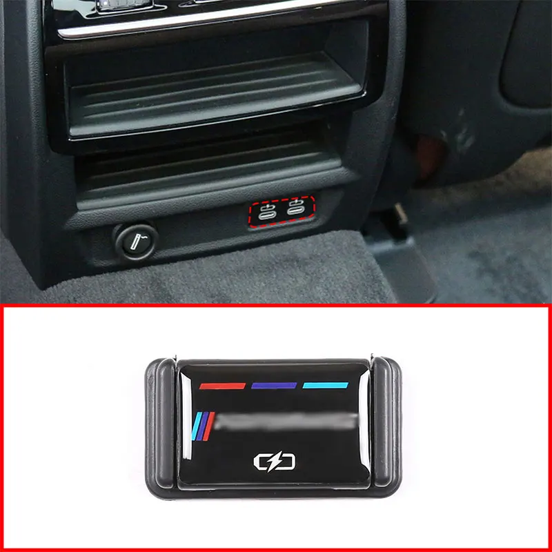 

Для BMW 5 серии G30 2020 Автомобильный интерьер ABS задний порт зарядки USB Защитная крышка отделка Аксессуары