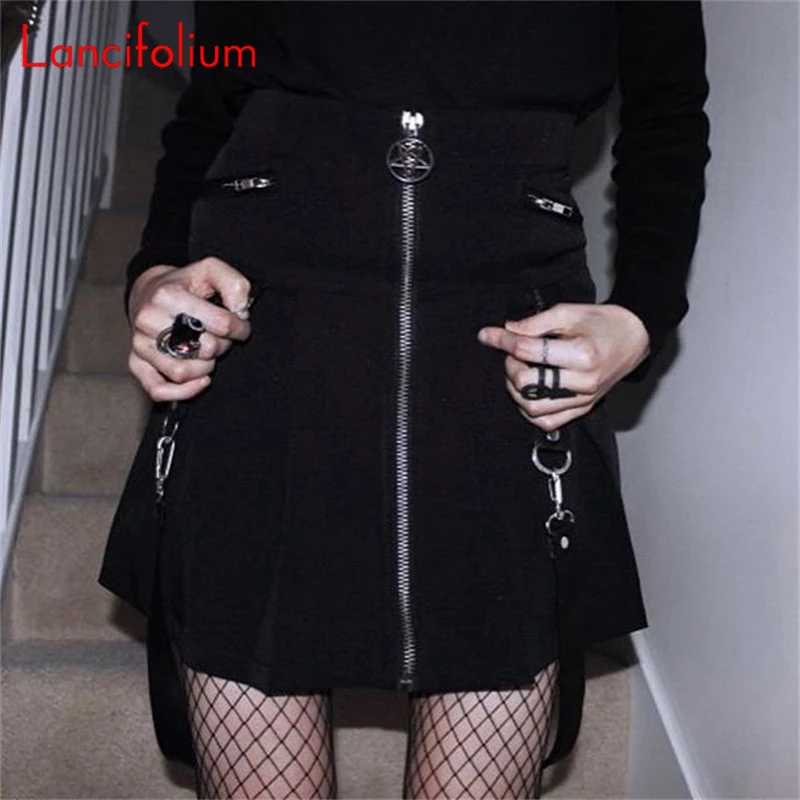 

Grunge Gothic Skirt Women Aesthetic Black High Waist Pleated Emo Alt Mini Skirt Ladies Dark Academia Mall Punk Pastel Goth Skirt