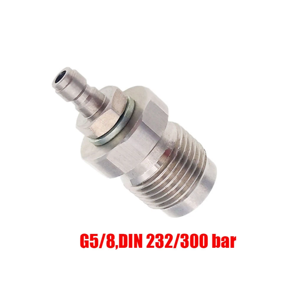 

DIN 232 & 300 Bar 5/8BSP to 1/8BSP / 8mm Male Quick Disconnect Fitting Adapter for PCP Air Gun Rifle Charger Filling Charging