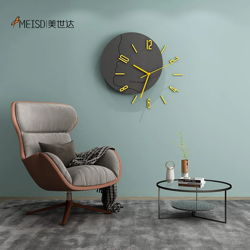 

MDF Board Decorative Silent DIY Wall Clocks Modern Design Large Watches For Kitchen Living Room Bedroom Home Interior Decoration