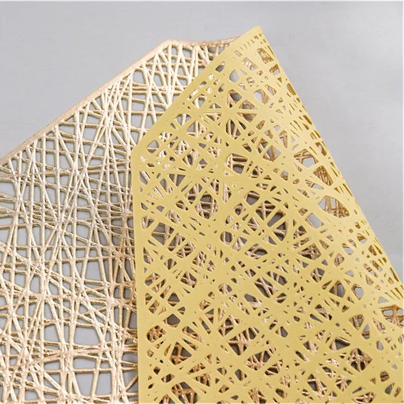 6/4 шт. ПВХ золотой коврик вырез восьмиугольный полый нескользящий для обеденного