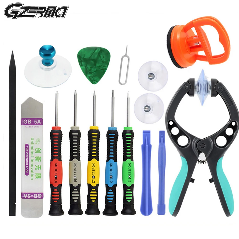 

14 in 1 Cell Phone Repair Tools Kit Hand Tools Set Screen Opening Tools Screwdriver Kit for Tablet Huawei Samsung Smartphones PC