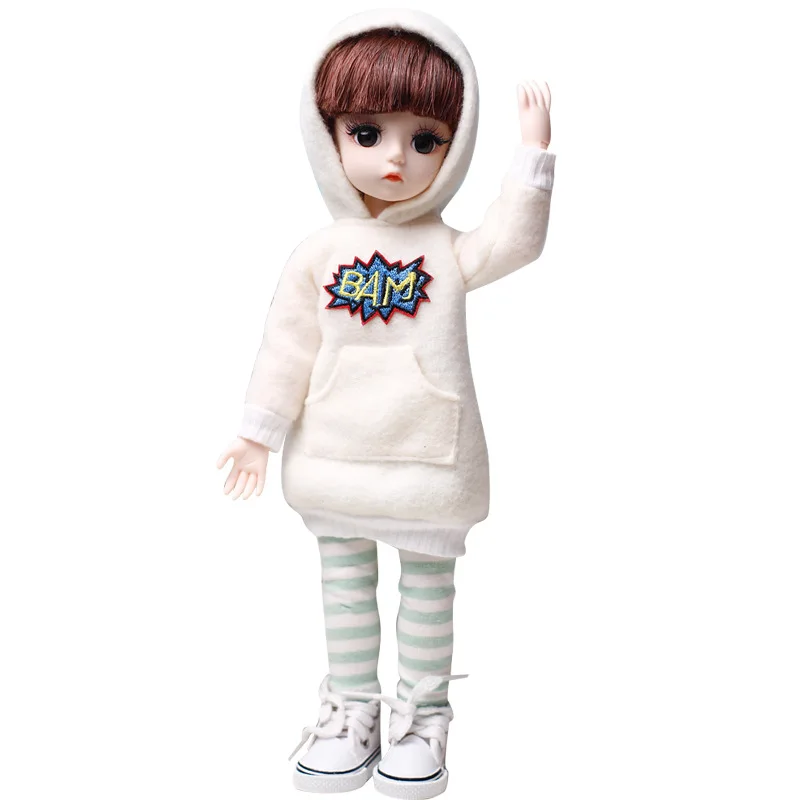 

Bjd Baby Doll 30cm Full Set Jointed Doll Toys For Girls 12 Movable Joints Doll With Clothes Suit 3D Eyes Toys Fashion Gifts
