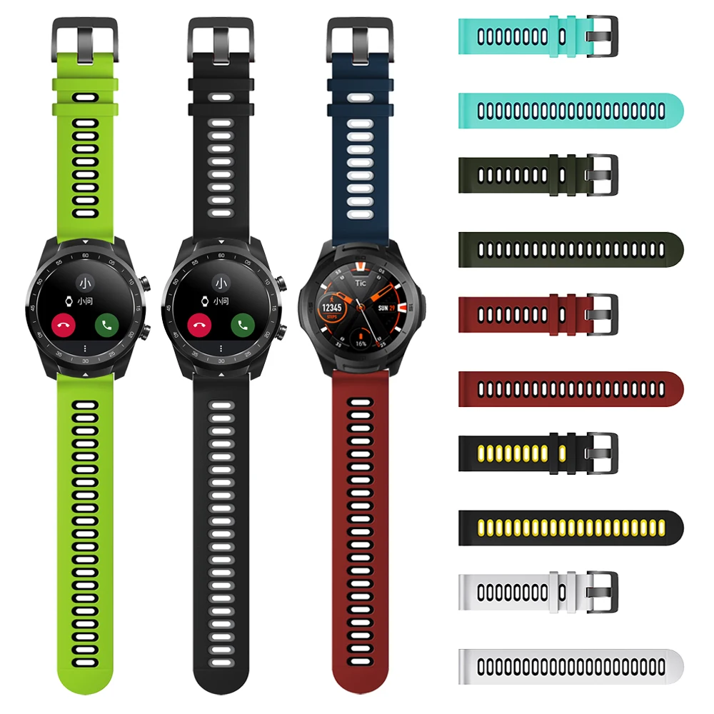 

Silicone Band For TicWatch Pro / S2 / E2 Wrist Strap Watchband For TicWatch E / C2 Smart Watch Bracelet Correa Bands