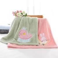 3d fluffy super soft embroidery kids bed spread baby blanket coral fleece furry child bedding newborn pineapple lattice swaddle